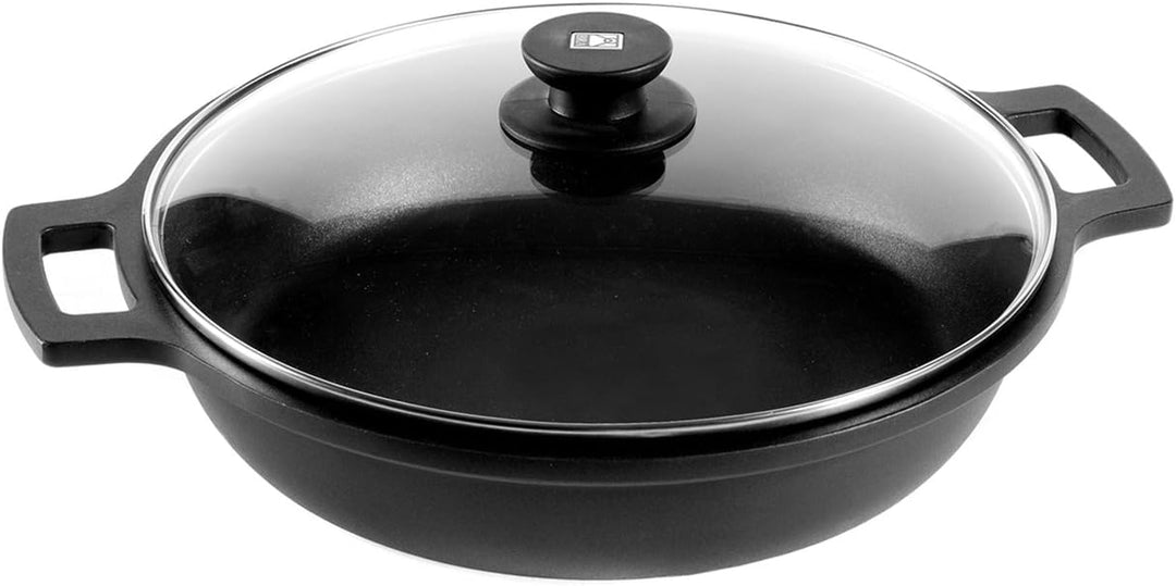 BRA Kochtopf, flach, aluguss, Schwarz, 24 cm Ohne Zubehör 24 cm, Ohne Zubehör 24 cm