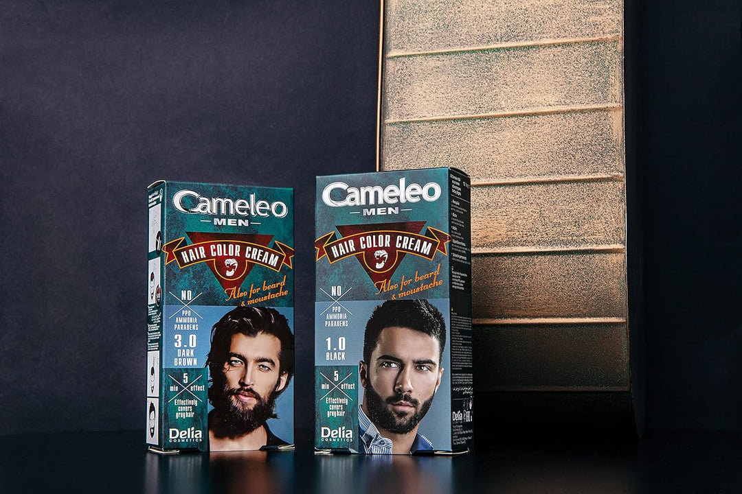 Cameleo für Männer - Permanentes Haarfärbemittel, Haartönung | Dunkelbraune Farbe für Haare, Bart &