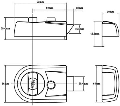 Yale YALY3BLPB60 Modernes Nachtriegel, Standard-Sicherheit, Schwarzes Finish, 60 mm Visi Pack 60 mm