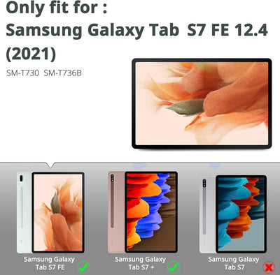 CACOE Hülle Kompatibel mit Samsung Galaxy Tab S7 FE 12.4 5G/ S8+ Plus 5G 2022/ S7+ Plus 12.4 - Ultra