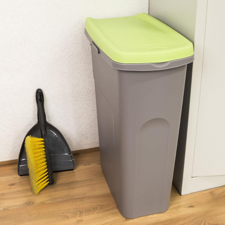 3x 40L Mülleimer Küche weiss grün blau, Mülleimer 3 Fächer, Mülltrennsystem 3fach, Mülltonne, Abfall