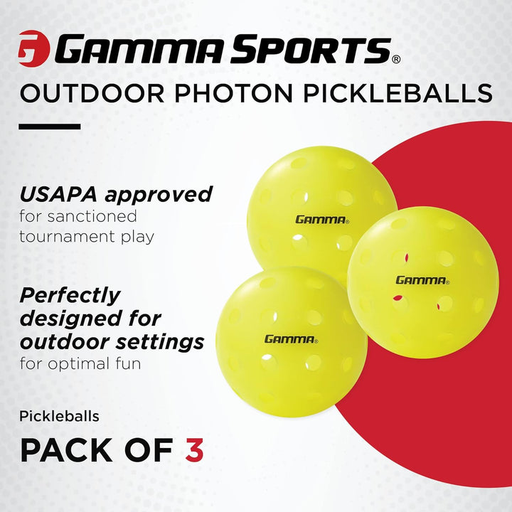 Gamma Sports Pickleballs für drinnen und draussen, hochsichtbar, optisch, grün, USAPA-zugelassene Bä