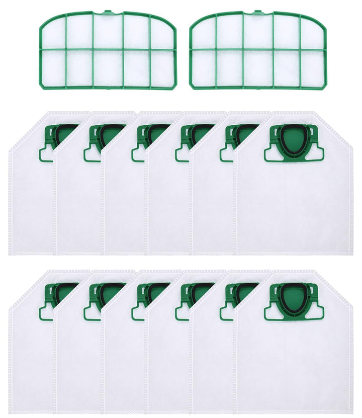 10 Staubsaugerbeutel für Vorwerk Kobold VK200 FP200 Absaugstation mit 2 HEPA-Filtern, Premuim Qualit