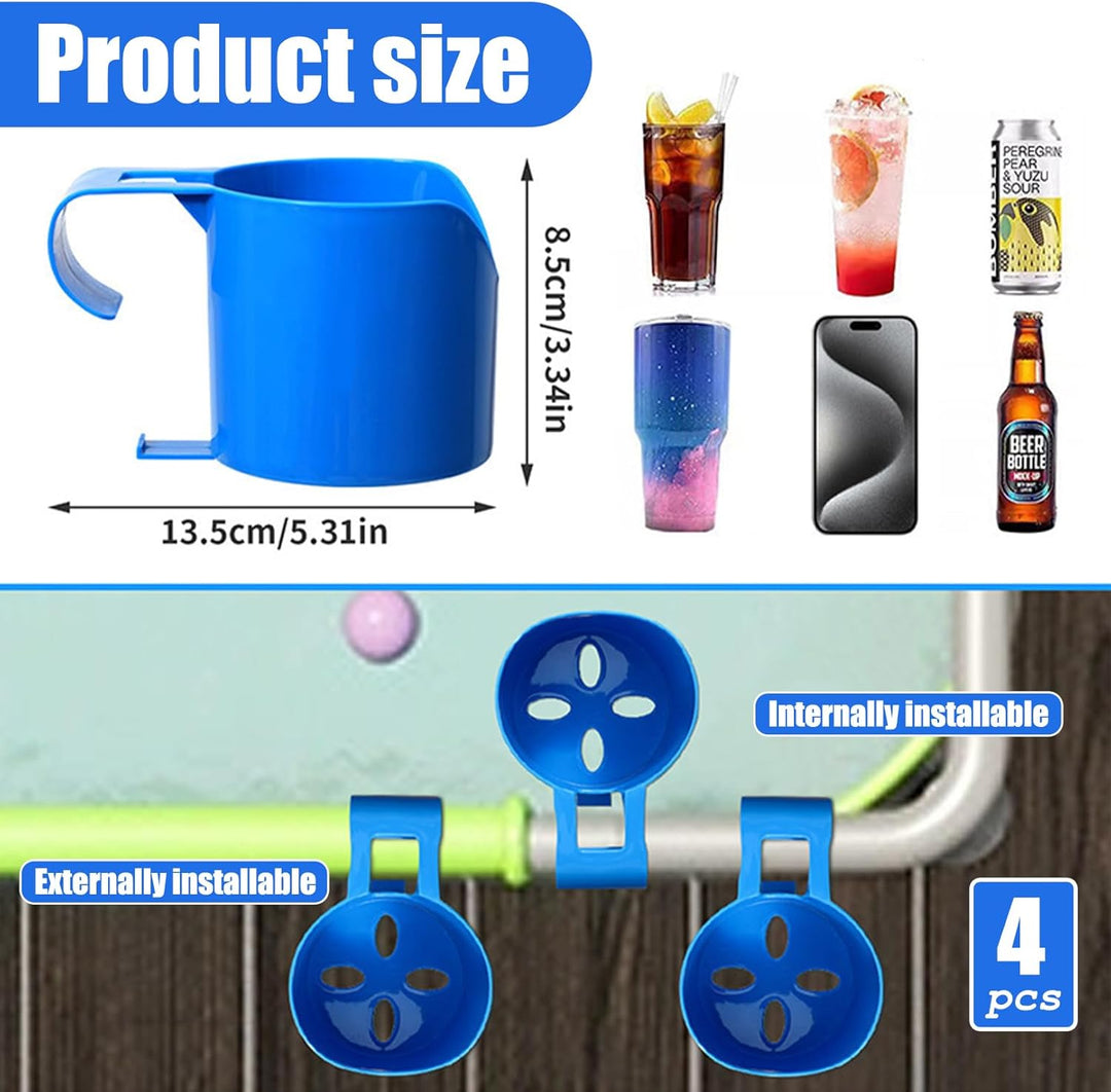 4 Stück Pool Zubehör,Getränkehalter Pool,für Poolrand Cup,Holder Becherhalter Whirlpool,Kunststoff a