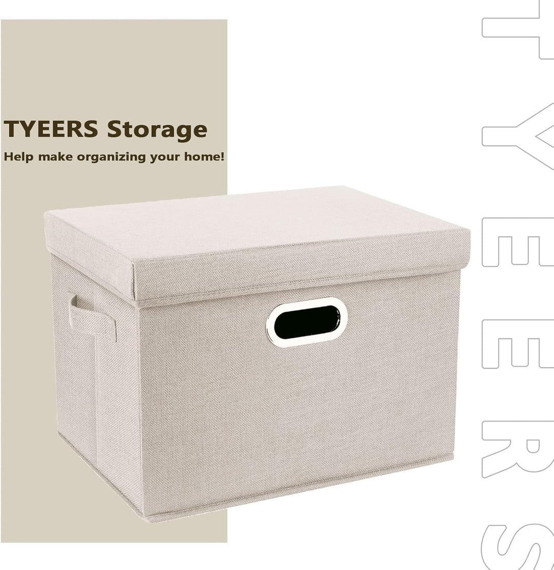 TYEERS Aufbewahrungsbox mit Deckel Gross, Stoff, Faltbare, Waschbare, Kisten Aufbewahrung mit Deckel