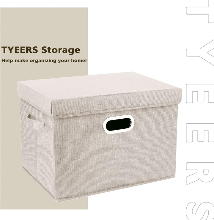 TYEERS Aufbewahrungsbox mit Deckel Gross, Stoff, Faltbare, Waschbare, Kisten Aufbewahrung mit Deckel