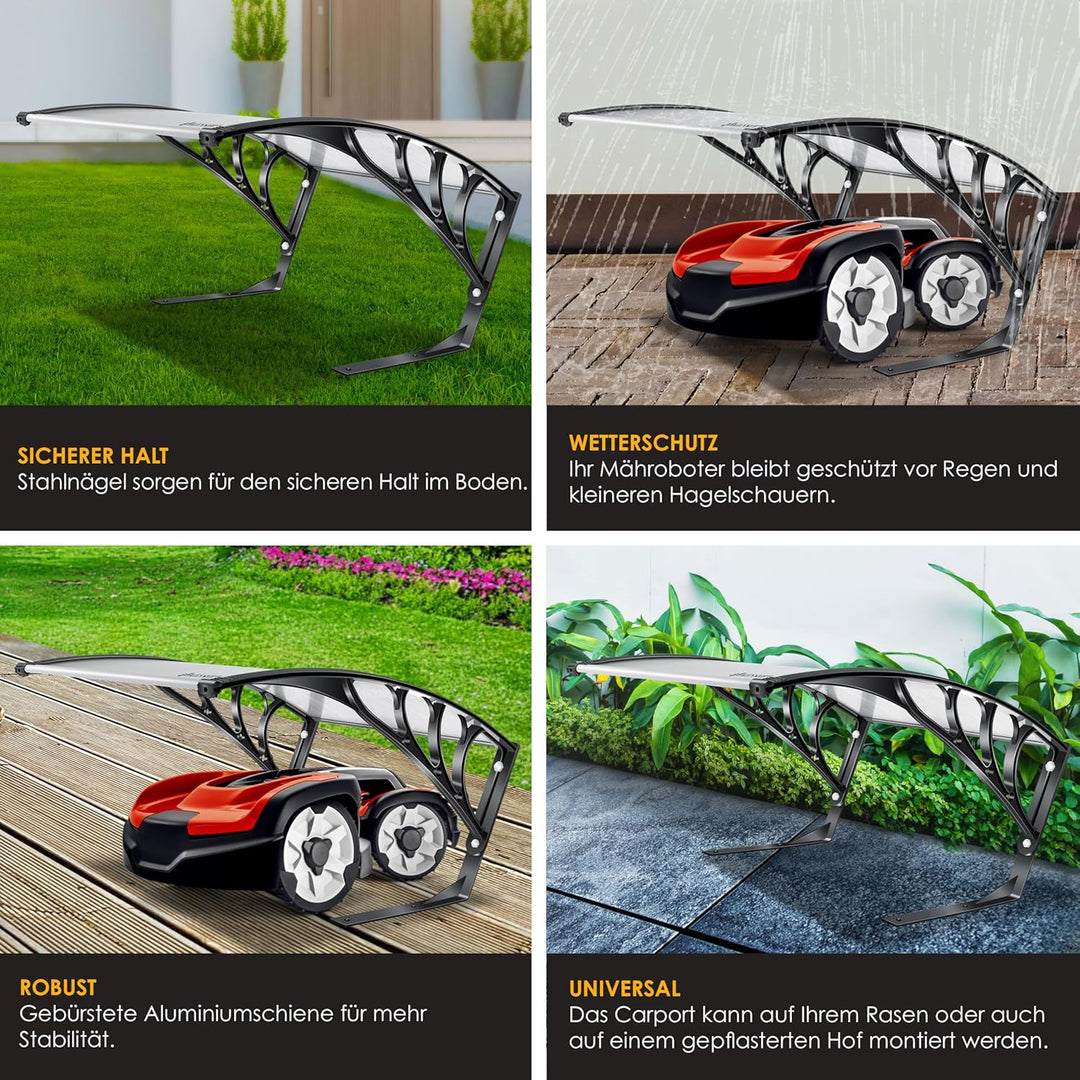 KESSER® Mähroboter Garage Dach Carport Überdachung für Rasenmäher Rasenroboter Automower Garten Witt