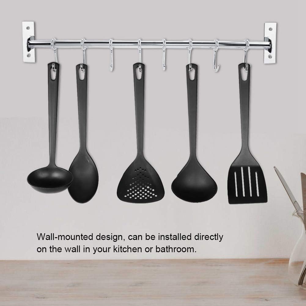 Wandmontierte Schiene Rack Wandhaken Metall Haken Edelstahl Kleiderbügel mit Schiebehaken Utensil Ha