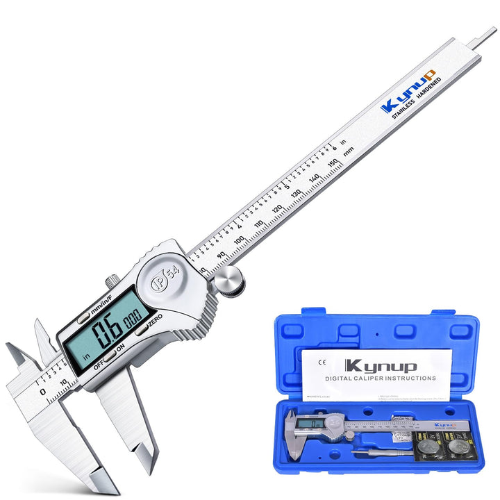 Kynup Digital Messschieber, Schieblehre Messwerkzeuge 150mm/6-Zoll Edelstahl IP54 Spritzwasserdicht