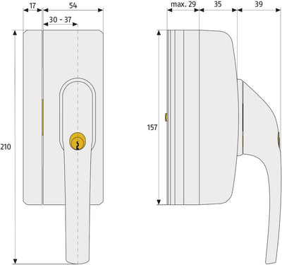 ABUS Fenster-Zusatzsicherung FO400N - Fensterschloss mit Druckzylinder, verschiedenschliessend - ABU