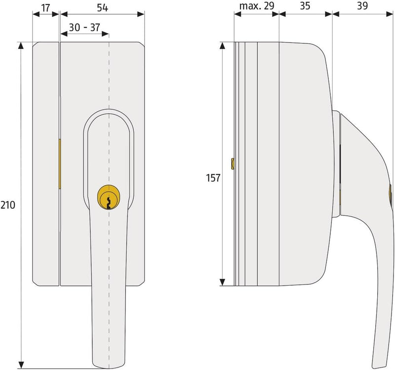 ABUS Fenster-Zusatzsicherung FO400N AL0125 - Fensterschloss mit Druckzylinder, gleichschliessend - A