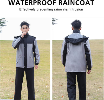 Ynport Crefreak Wasserdichte Regenanzüge für Herren Outdoor Arbeit Regenjacke und Hose Unisex Regena