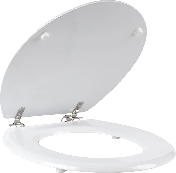 Beldray WC Sitz mit Absenkautomatik, Toilettensitz Holz Abnehmbar, Klodeckel Oval mit Soft Close 43c