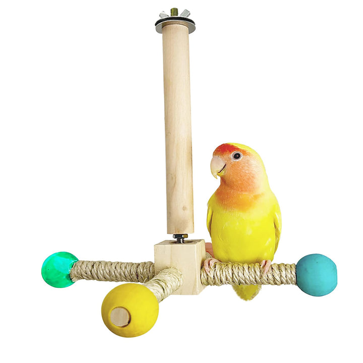 Vögel Spielzeug Holz Karussell Sitzstangen für Wellensittiche Papagei Vogelspielplatz Hängende Spiel