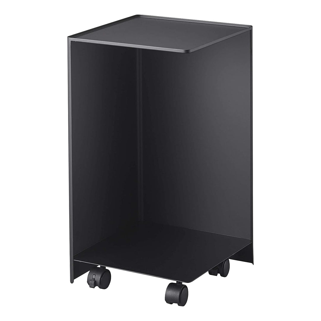 Yamazaki Rollen Toilettenpapierhalter mit Lenkrolle, Legierter Stahl, Schwarz, One Size One Size Sch