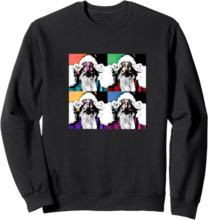 Fun Colorful Pop Art Santa for men and women, kids too Sweatshirt