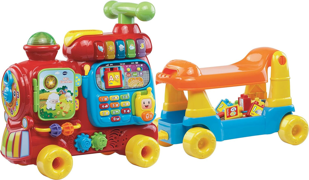 VTech ABC-Eisenbahnspielzeug, bunt, deutsch & Baby Mein erstes Liederbuch – Kunterbuntes Buch mit 6