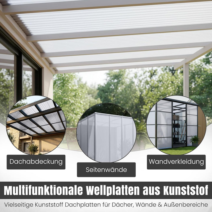 LP Projekt Trapez Wellplatten 90x250 cm - 5er-Set robust & leicht-Dachplatten | UV-beständig & wette