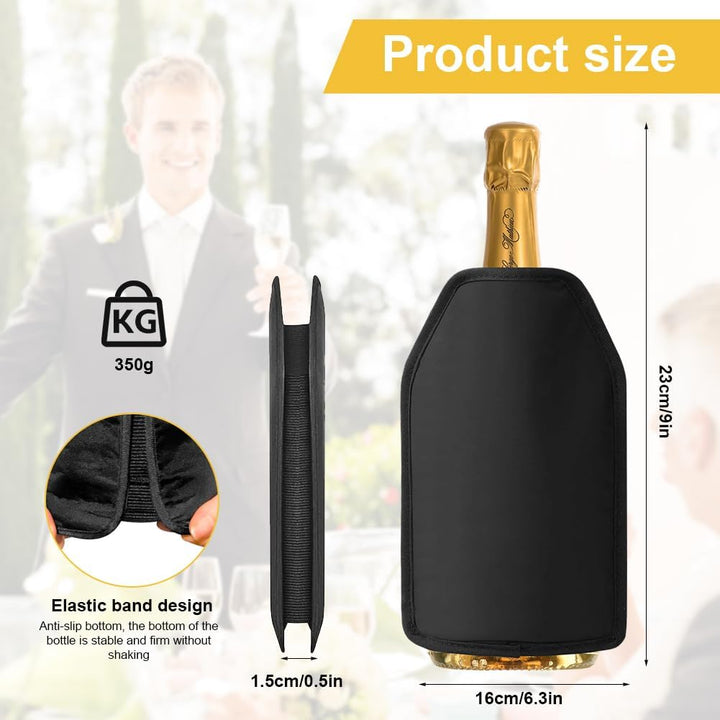 CEWROM Weinkühler Manschette 2er Set, Kühlmanschette für Wein & Sekt, Flaschenkühler Hülle unterwegs