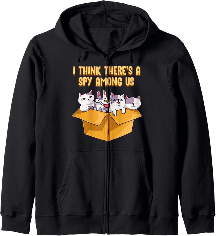 Cute & Funny I Think There's A Spy Among Us Puppy Cats Kapuzenjacke
