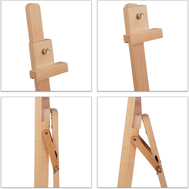 Relaxdays Staffelei, verstellbar, gross, stehend, für Kinder & Erwachsene, Holz, Höhe max. 128 cm, M