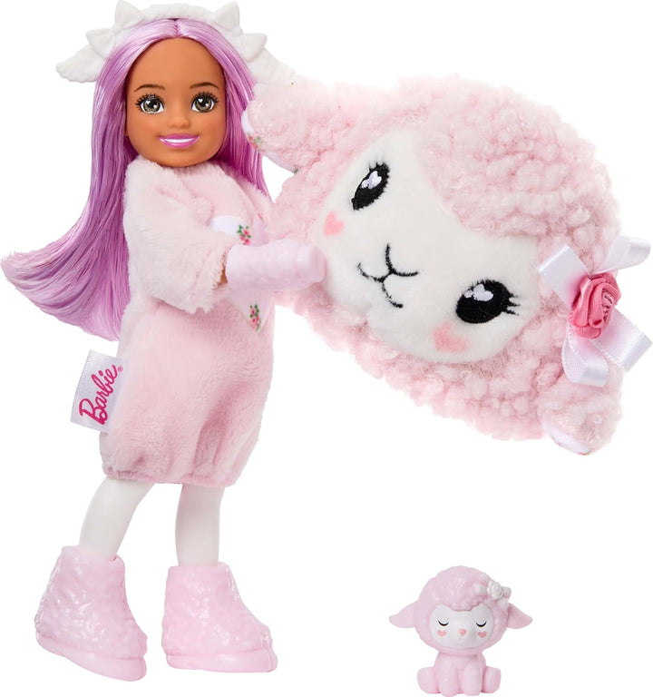 Barbie Cutie Reveal Glücksbärchis kleine Chelsea-Puppe und Zubehör, Serie 2 mit Plüschkostüm und 6 Ü