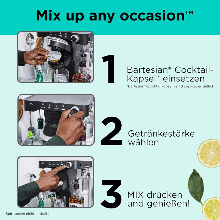 Black+Decker BEV Cocktail-Maschine BEHB101 (individuelle Cocktails auf Knopfdruck, Platz für 5 Spiri