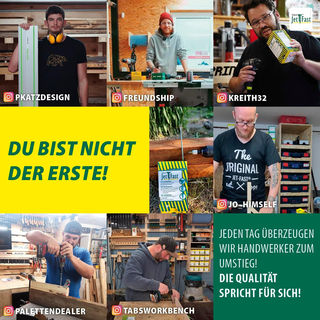 Jet-Fast Premium Universalschrauben 6,0 x 150 mm, 100 Stück, Duo-Senkkopf, Teilgeweinde TX Antrieb,