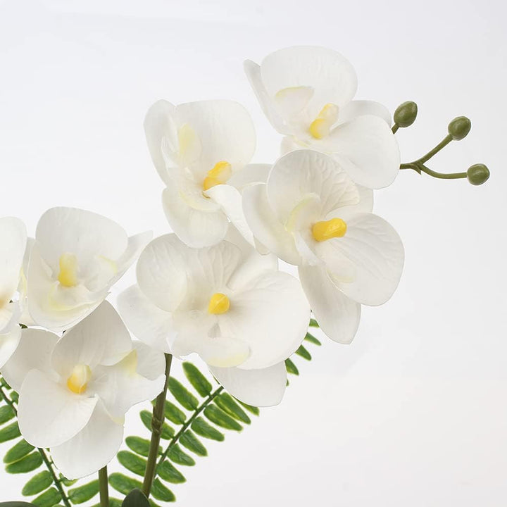 Kunstblumen wie Echt Orchideen Künstlich Blumen Deko Kunstpflanze Phalaenopsis im Goldfarbenen Topf