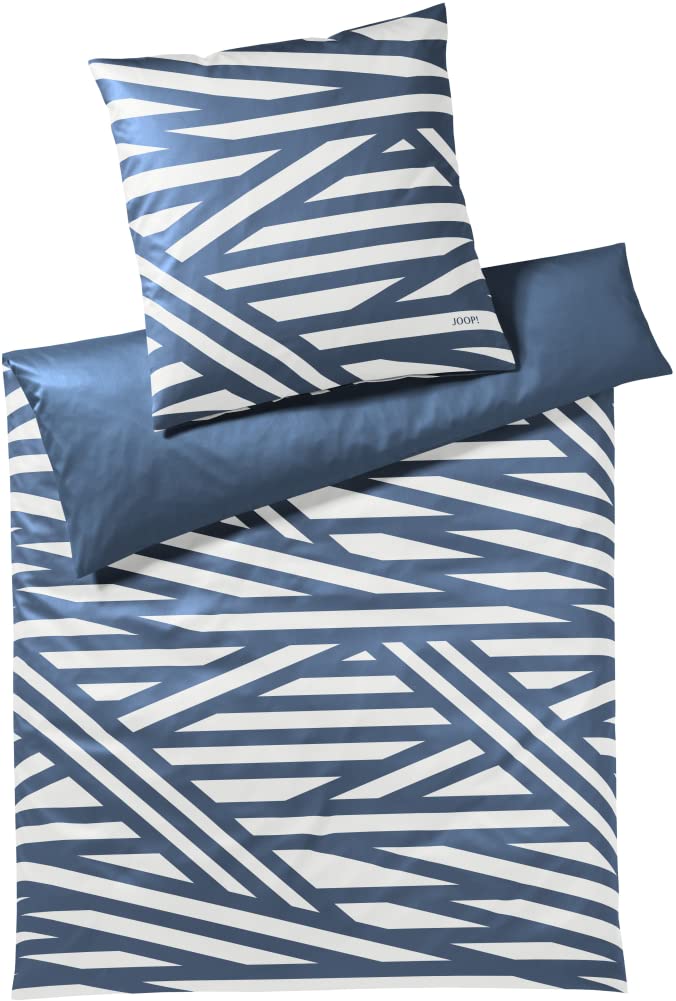 Joop! Mako-Satin-Bettwäsche-Garnitur 4102 Cross Farbe Aqua Grösse 135x200cm+40x80