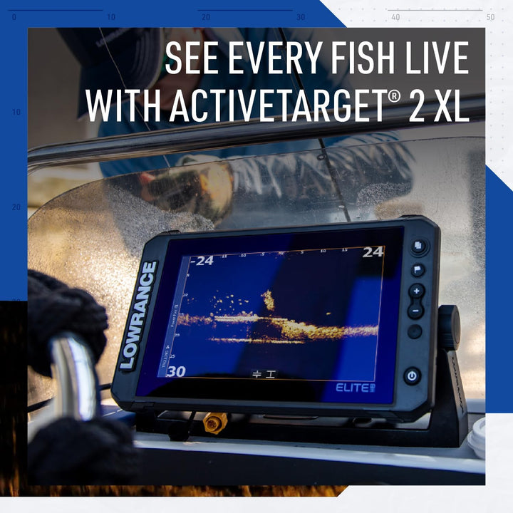 Lowrance Elite FS 9 Fischfinder mit 3-in-1 Active Imaging Wandler, vorgeladen, C-MAP Konturen+Grafik