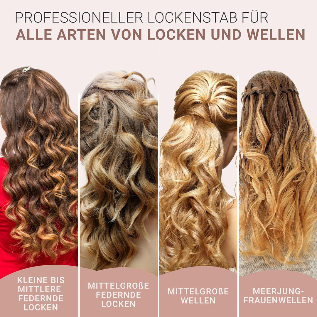 Lockenstab für Beach Waves - 5 Jahre Sorgenfreiheit - Hair Curler Lockeneisen Curling Iron Locken Cu