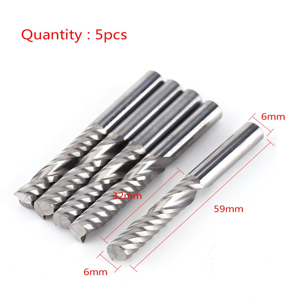 Schaftfräser, Hartmetall Spiral Schaftfräser Einnuten Fräser CNC Fräser zum Schneiden von Acryl, PVC