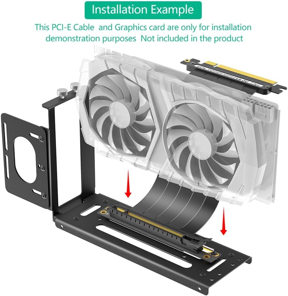 Externe GPU -Dockingstation Vertikaler GPU -Mount -Halterung, 2 Steckplatzlenkhalter mit Hardware, E