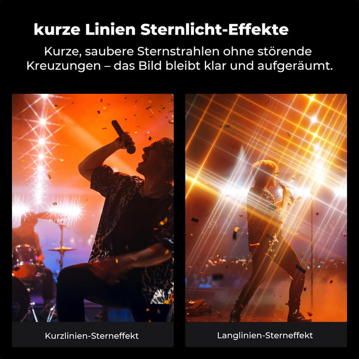 K&amp;F CONCEPT 55mm Variabler Kurzstrahl-Sternfilter 4&amp;8 Punkte Dezenter Glanz | HD Optisches Glas mit