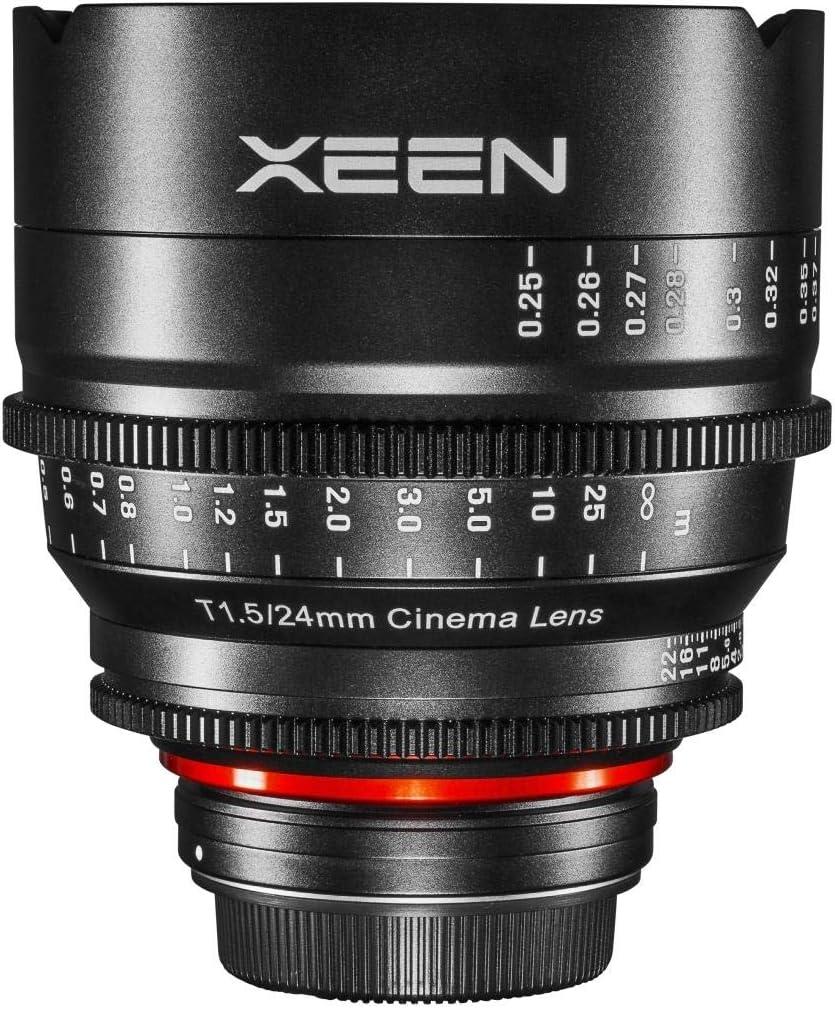XEEN Cinema 24mm T1,5 Canon EF Vollformat Objektiv MF Cine Video Lens für hohe Auflösungen mit Follo