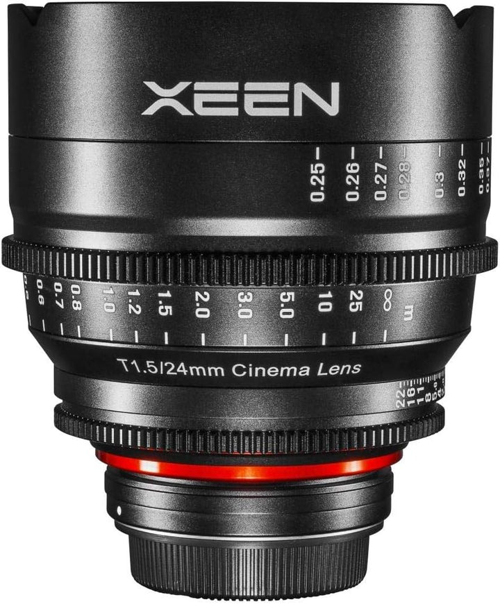 XEEN Cinema 24mm T1,5 Canon EF Vollformat Objektiv MF Cine Video Lens für hohe Auflösungen mit Follo