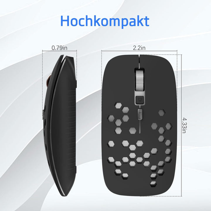 LED Bluetooth Maus Jiggler kompatibel mit Laptop/iPad/iPhone/Mac/PC/Tablet, Wiederaufladbare Leise M