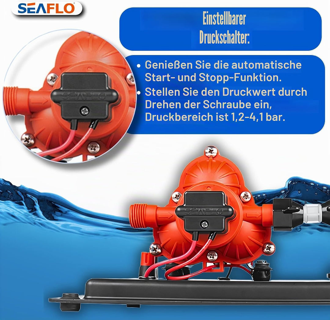 SEAFLO 33-Series Water Pump and Accumulator Tank System - 12V DC, 3.0 GPM, 45 PSI, 0.2 Gallon Tank