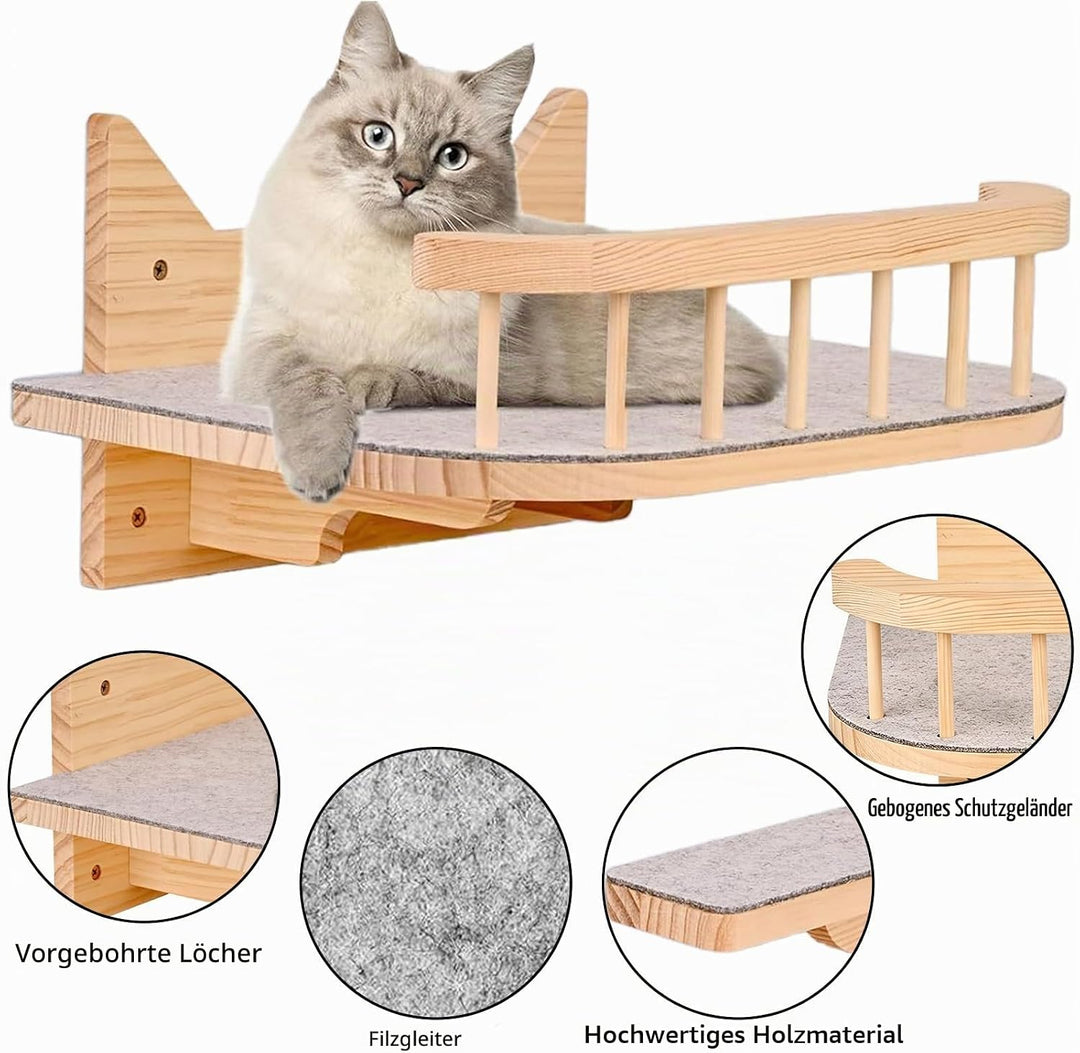 Wand montierte Katze Hängematte Katze Wandregale mit 3 Schritten, Katze Regale und Sitzstangen für W
