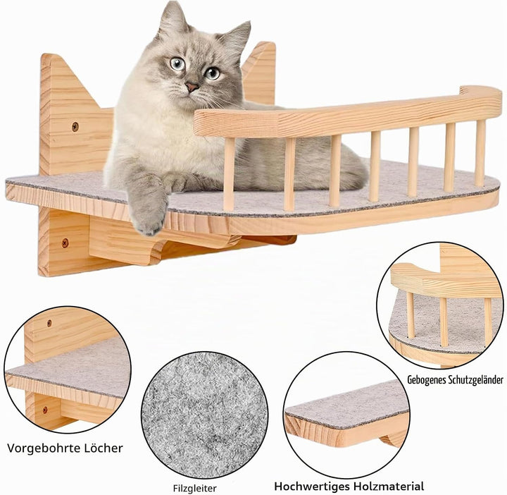Wand montierte Katze Hängematte Katze Wandregale mit 3 Schritten, Katze Regale und Sitzstangen für W