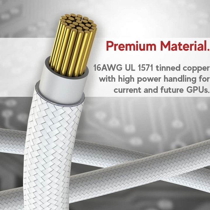 LINKUP – AVA PCIE 5.0 4x8-polig auf 12VHPWR (16-polig/12+4) 16AWG ummantelte Hochstrom-Netzteil-Kabe