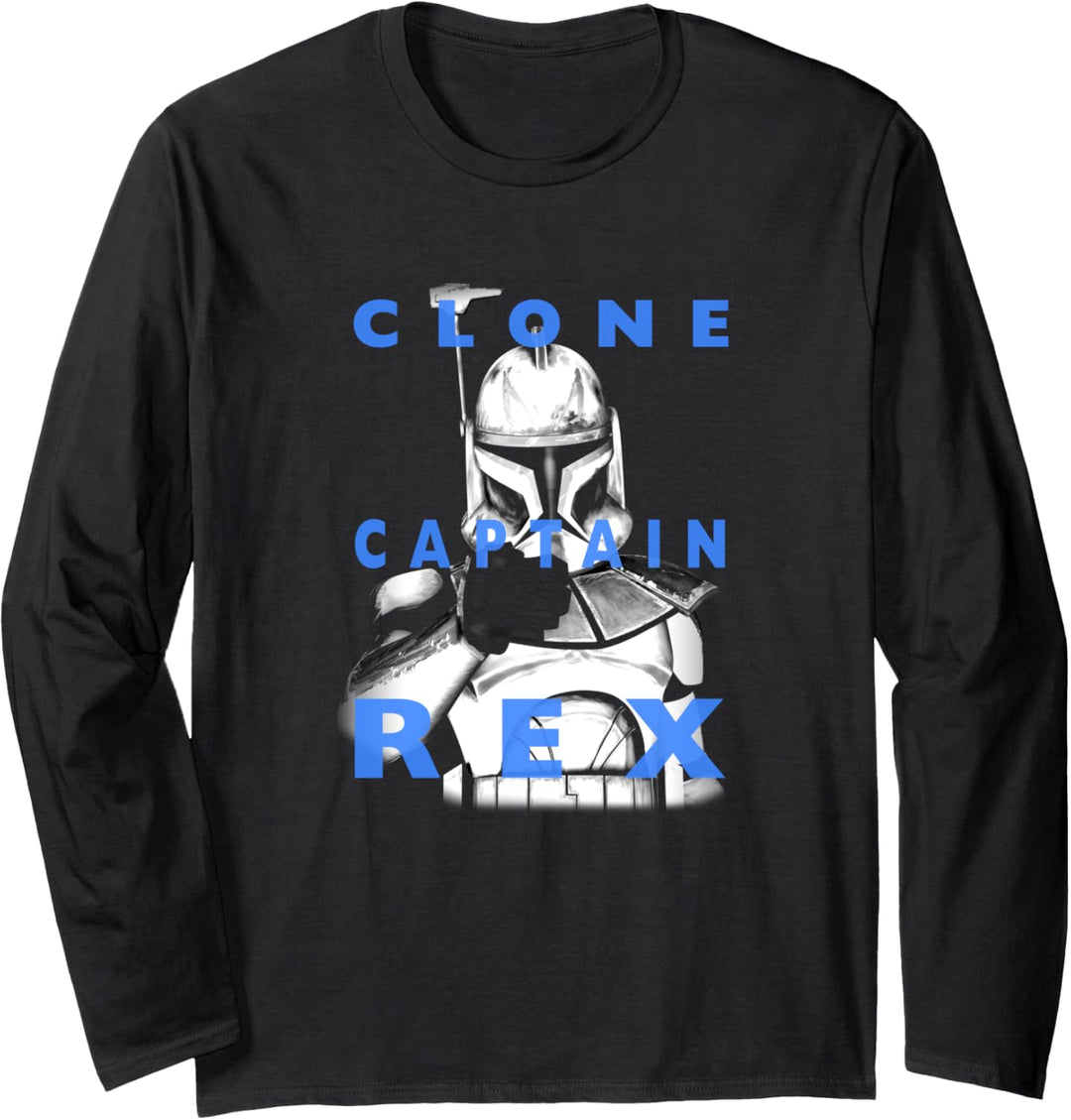 Star Wars: Clone Wars Clone Captain Rex Text Overlay Langarmshirt