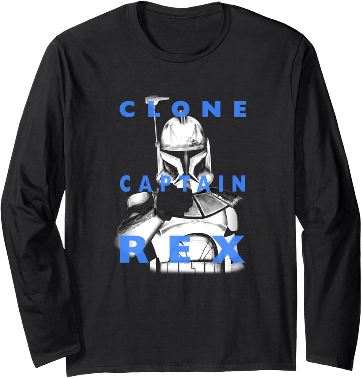 Star Wars: Clone Wars Clone Captain Rex Text Overlay Langarmshirt