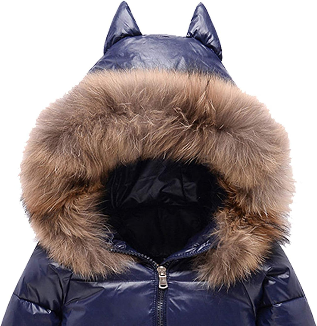 Skianzug Mädchen Kinder Schneeanzug Daunenjacke mit Kaputze + Skihose 2tlg Bekleidungsset Winteranzu