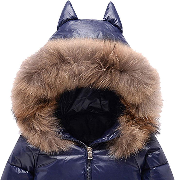Skianzug Mädchen Kinder Schneeanzug Daunenjacke mit Kaputze + Skihose 2tlg Bekleidungsset Winteranzu