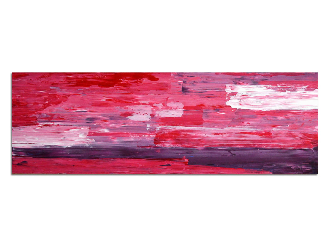 Paul Sinus Art Panoramabild auf Leinwand und Keilrahmen 120x40cm Malerei abstrakt pink rot