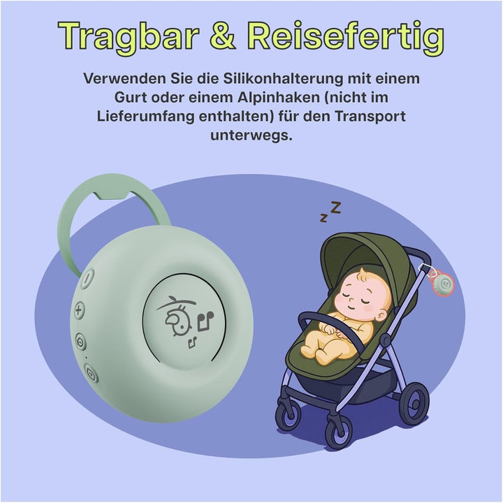 White Noise Machine Baby von MMOBIEL – mit 20 beruhigenden Klängen, Schrei-Sensor, Timer & USB-C – T