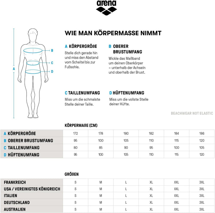 Arena Herren Bywayx R Swim Trunks S Turquoise-dark Olive, S Turquoise-dark Olive