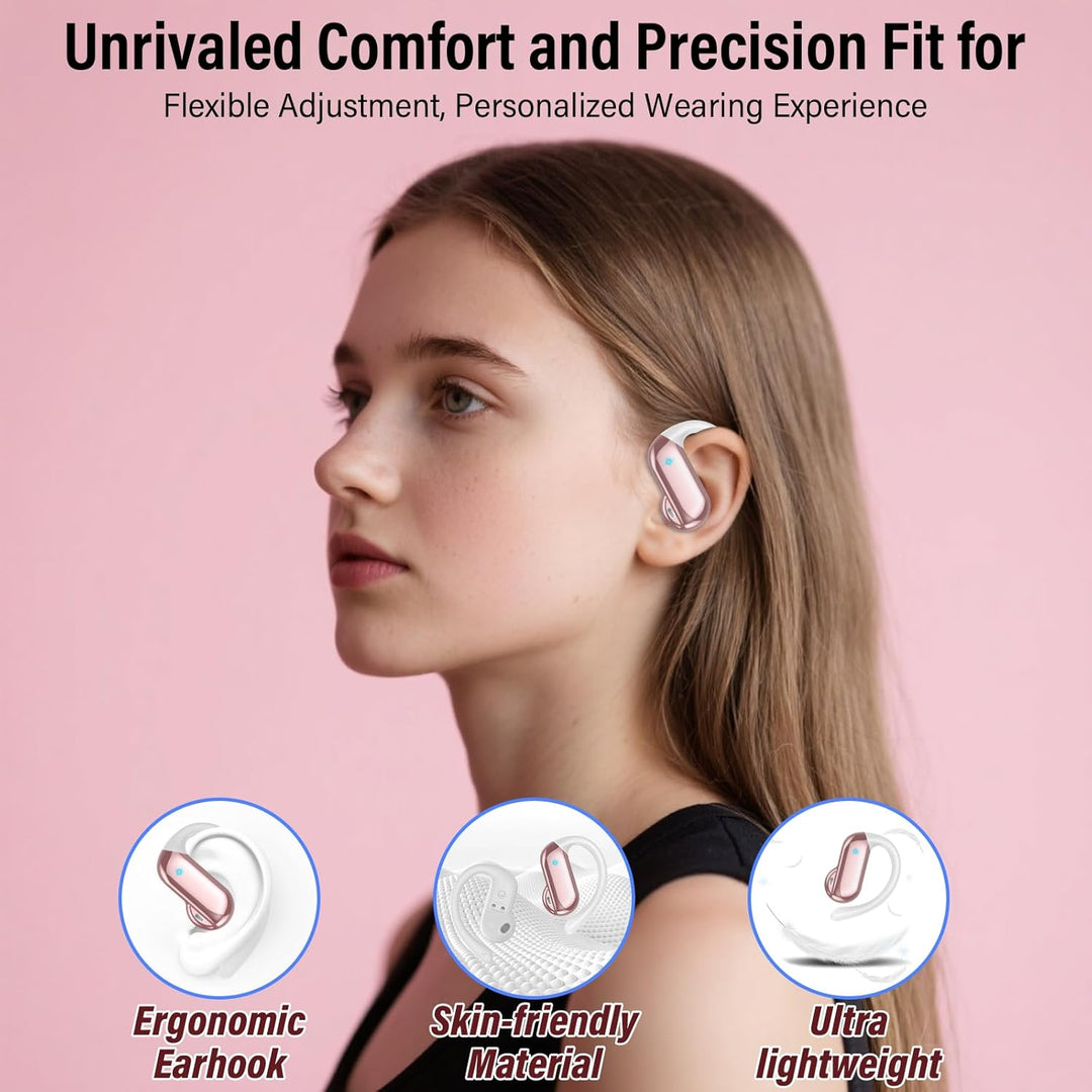 Open Ear Kopfhörer Bluetooth 5.4 HiFi Stereo, 2026 Kopfhörer Kabellos Bluetooth mit ENC Noise Cancel